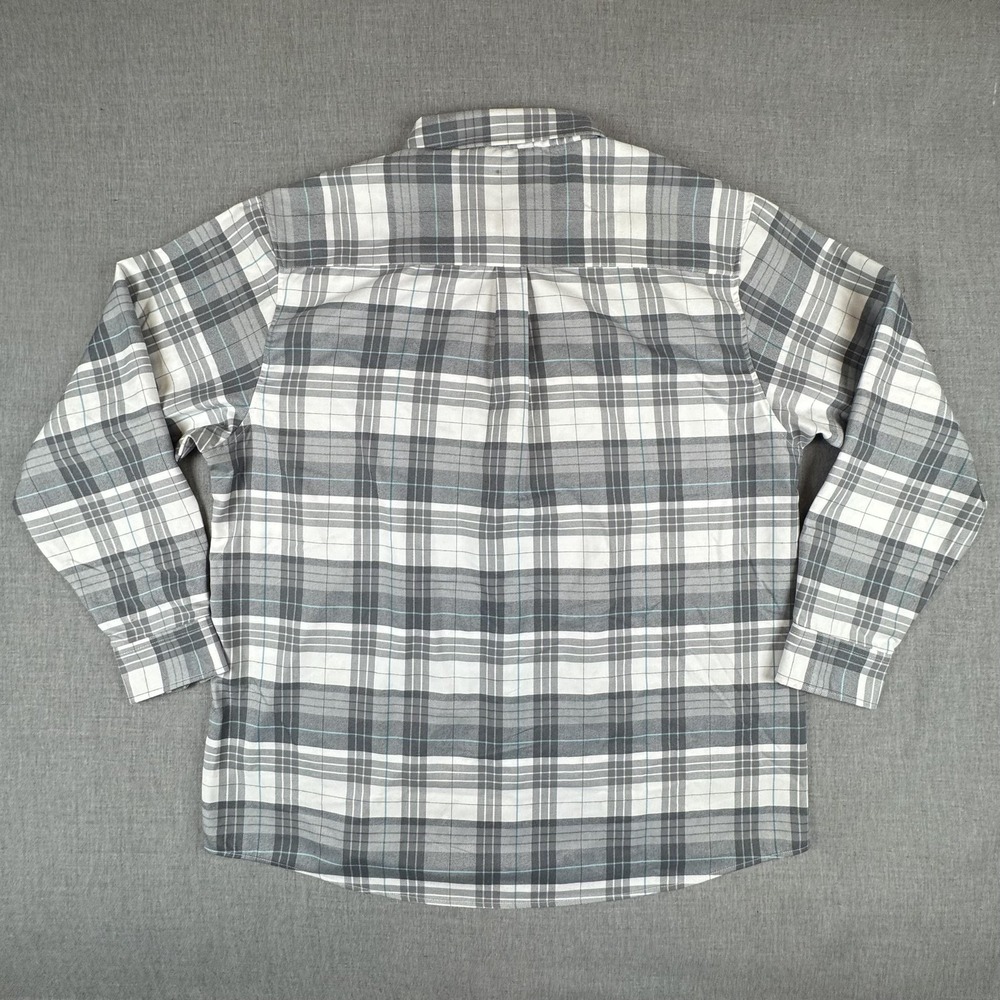 Dixxon Shirt Mens 3XL Gray White Plaid Button Up Long Sleeve SoHo NYC Flannel - Picture 3 of 10